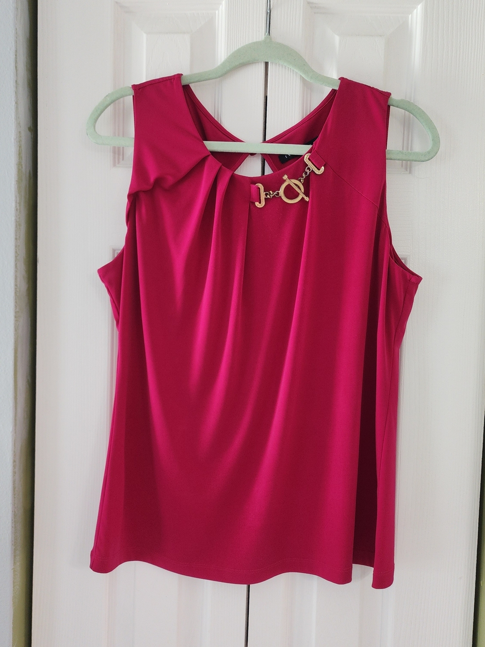 Ivanka Trump Fuchsia Sleeveless Camisole with Gold Accent Business Casual